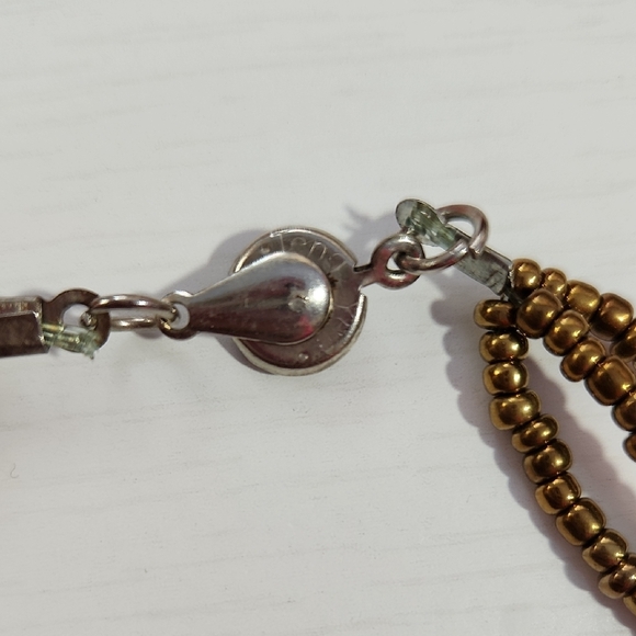 Teng Yue Green and Red Paper Beaded Multi-Strand Bohemian Necklace - Picture 2 of 2